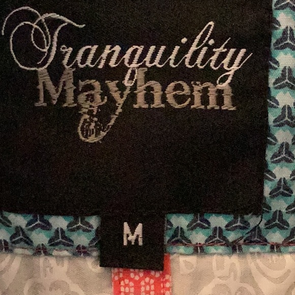 2/$20 Tranquility Mayhem cottonpoly blend young men’s turquoise print but… - Picture 10 of 12